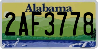 AL license plate 2AF3778