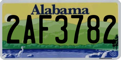 AL license plate 2AF3782