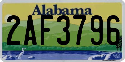 AL license plate 2AF3796