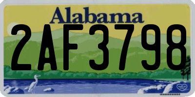 AL license plate 2AF3798