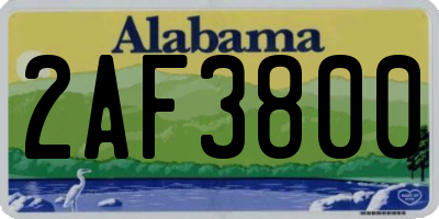 AL license plate 2AF3800