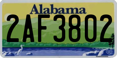AL license plate 2AF3802