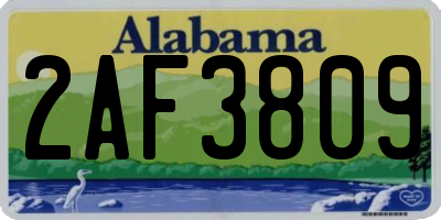 AL license plate 2AF3809