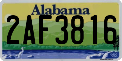 AL license plate 2AF3816