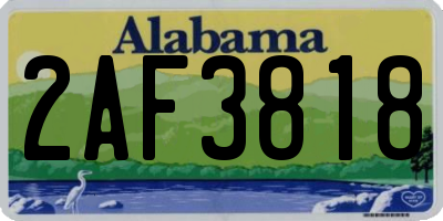 AL license plate 2AF3818