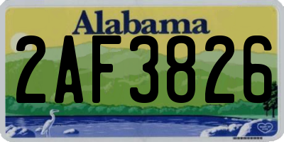 AL license plate 2AF3826
