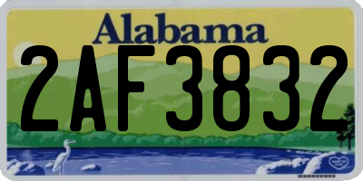AL license plate 2AF3832
