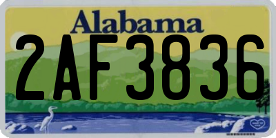 AL license plate 2AF3836