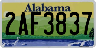 AL license plate 2AF3837