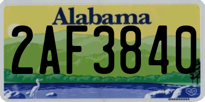 AL license plate 2AF3840