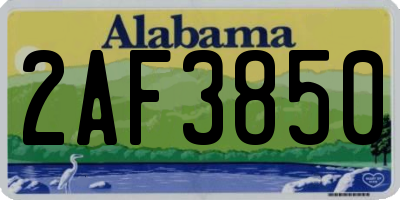 AL license plate 2AF3850