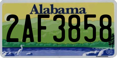 AL license plate 2AF3858