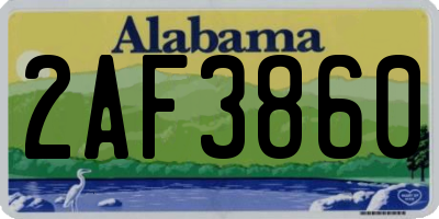 AL license plate 2AF3860