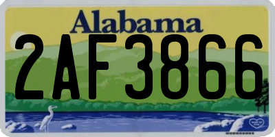 AL license plate 2AF3866