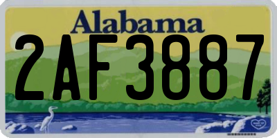 AL license plate 2AF3887