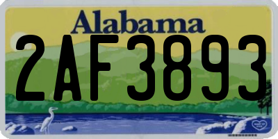 AL license plate 2AF3893