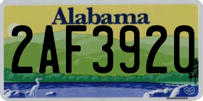 AL license plate 2AF3920