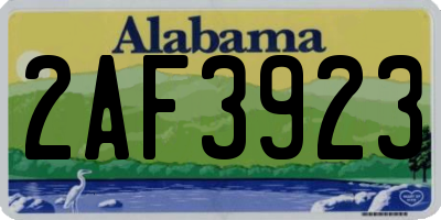 AL license plate 2AF3923