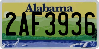 AL license plate 2AF3936