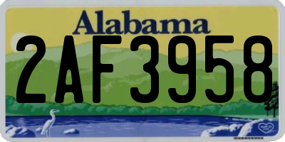 AL license plate 2AF3958