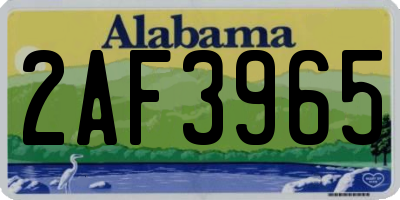 AL license plate 2AF3965