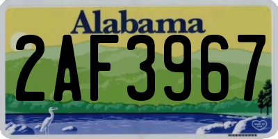 AL license plate 2AF3967