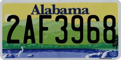 AL license plate 2AF3968