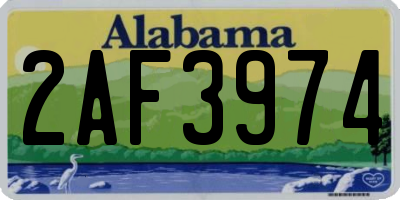 AL license plate 2AF3974