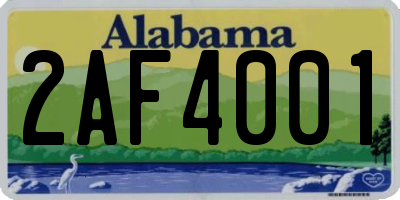 AL license plate 2AF4001