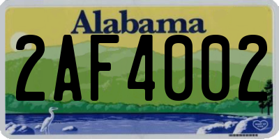 AL license plate 2AF4002