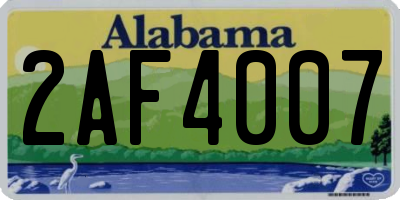 AL license plate 2AF4007