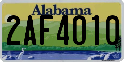 AL license plate 2AF4010