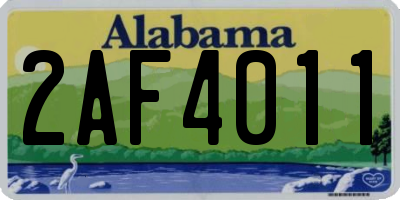 AL license plate 2AF4011