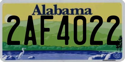 AL license plate 2AF4022
