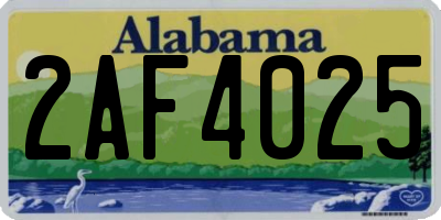 AL license plate 2AF4025