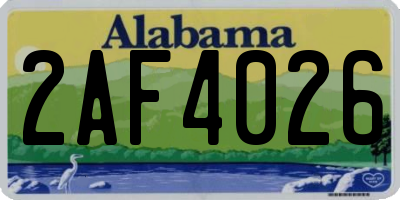 AL license plate 2AF4026