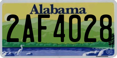 AL license plate 2AF4028