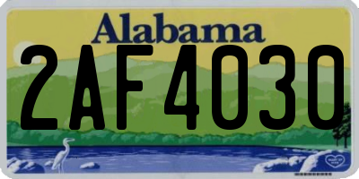 AL license plate 2AF4030