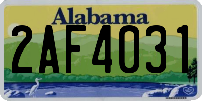 AL license plate 2AF4031