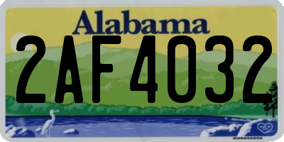 AL license plate 2AF4032