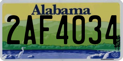 AL license plate 2AF4034