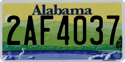 AL license plate 2AF4037