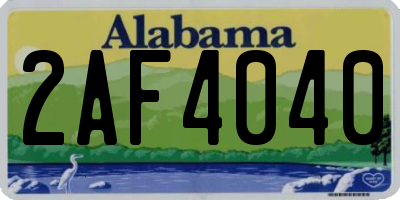AL license plate 2AF4040