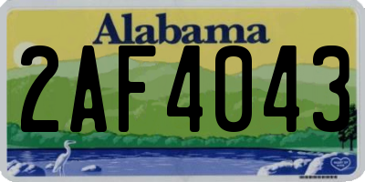 AL license plate 2AF4043