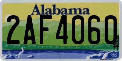 AL license plate 2AF4060