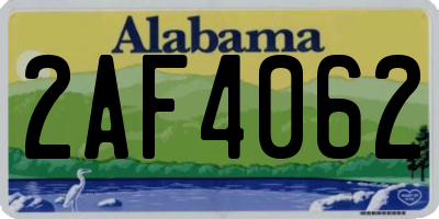 AL license plate 2AF4062