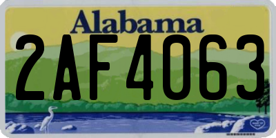AL license plate 2AF4063