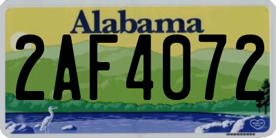 AL license plate 2AF4072