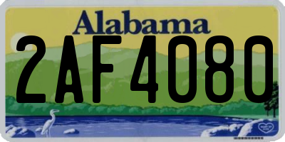AL license plate 2AF4080