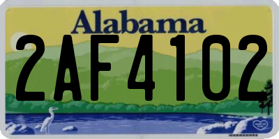 AL license plate 2AF4102